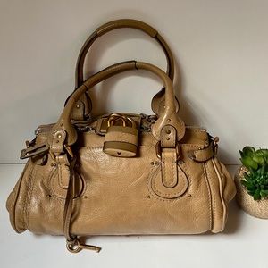 Chloe paddington satchel bag tan brown beige